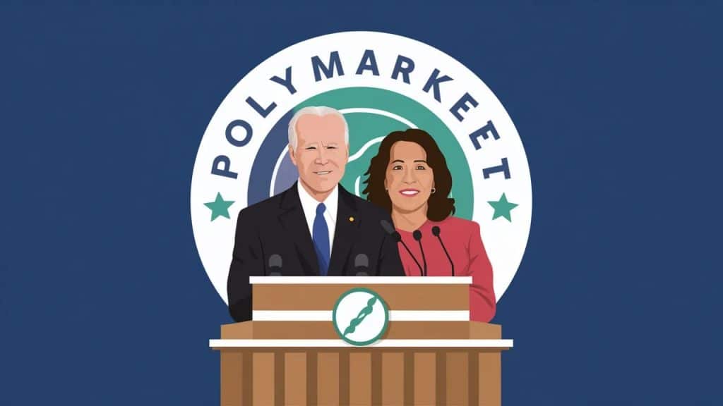 InfoCryptofr Polymarket Biden favori à 49 devant Kamala Harris à 36