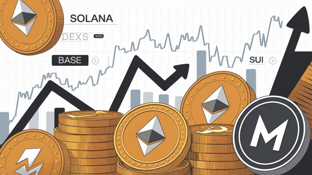 InfoCryptofr Solana Base et Sui mènent les échanges alors que les meme coins rebondissent