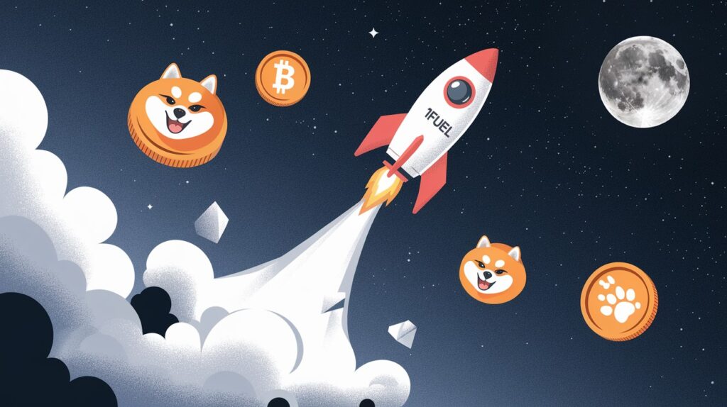 InfoCryptofr 1Fuel en tête face à Shiba Inu et Dogecoin La tendance mème sessouffle