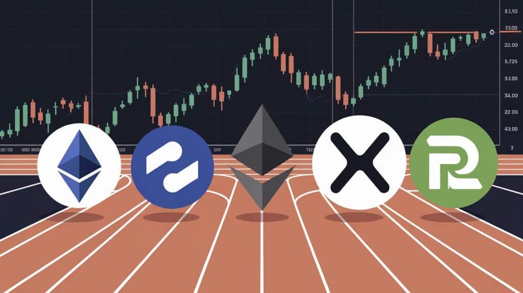 InfoCryptofr Ethereum Solana XRP et Rollblock se battent pour dominer en 2025