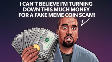 InfoCryptofr   Kanye West Rejette une Arnaque au Faux Memecoin YE de 2 Millions de $