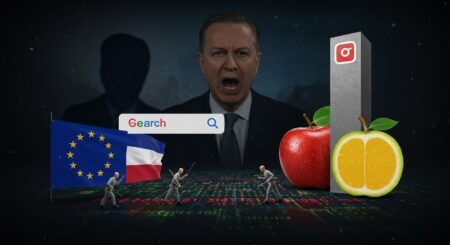 InfoCryptofr   Guerre Commerciale  LUE Défie Google Apple et Trump