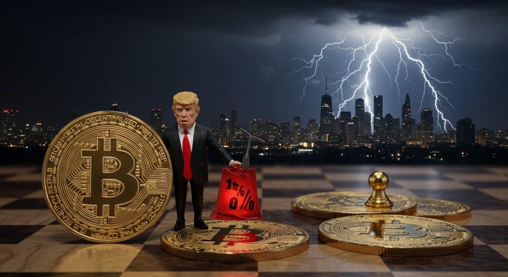 InfoCryptofr   Bitcoin  Trump et les Tarifs Douaniers Bousculent la Crypto