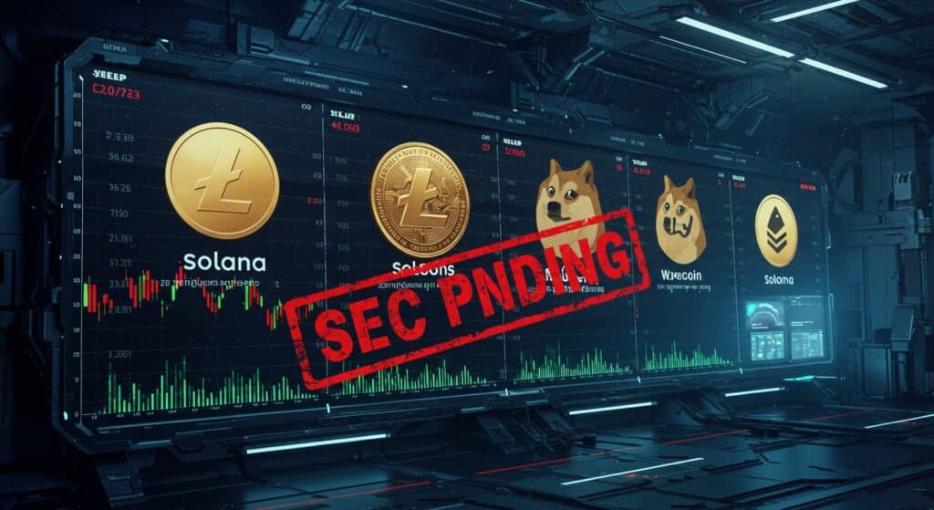 InfoCryptofr   ETF Crypto  Solana Litecoin Dogecoin en Attente