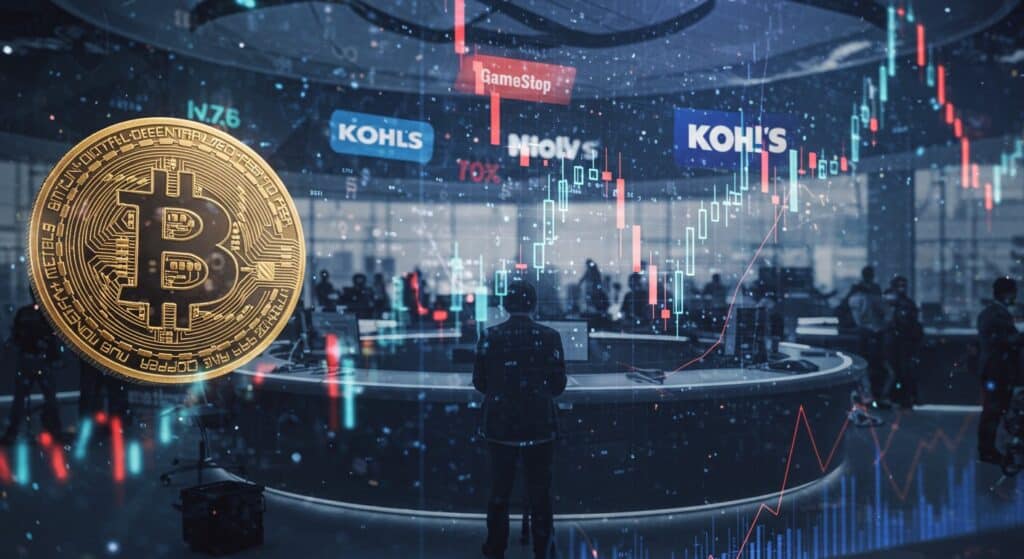 InfoCryptofr   Marchés  Hausse du Dow Meme Stocks en Ébullition