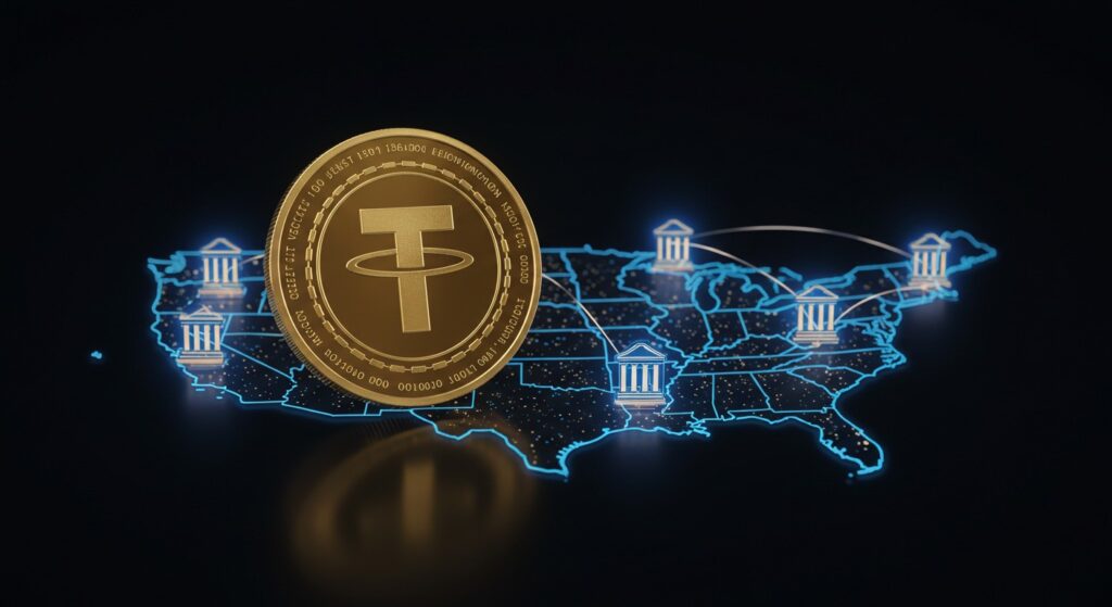 InfoCryptofr   Tether Vise lExpansion US avec la Loi Stablecoin