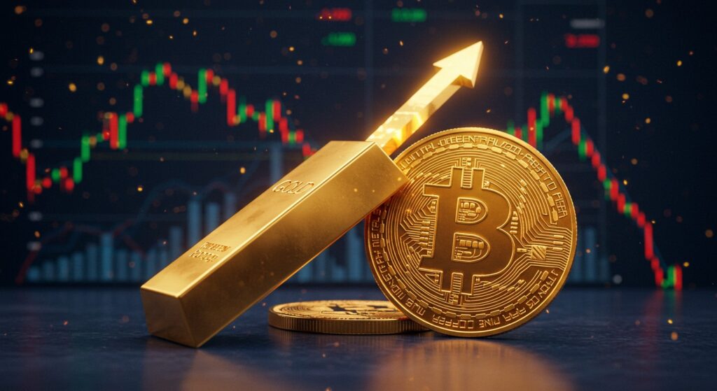 Or et Bitcoin : Hausse des Taux et Krach Boursier - InfoCrypto.fr InfoCryptofr Or et Bitcoin Hausse des Taux et Krach Boursier