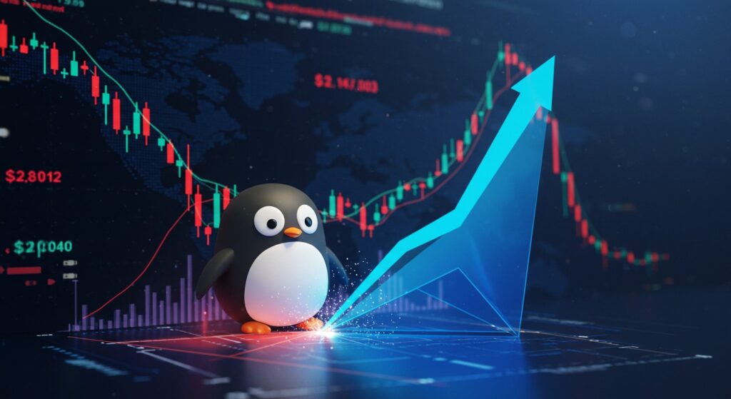 InfoCryptofr   PENGU Déborde du Coin Descendant Vers 0045 $