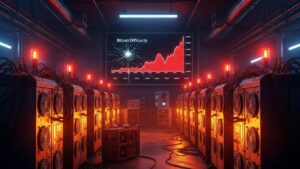 InfoCryptofr   Difficulté Minage Bitcoin en Hausse Décembre