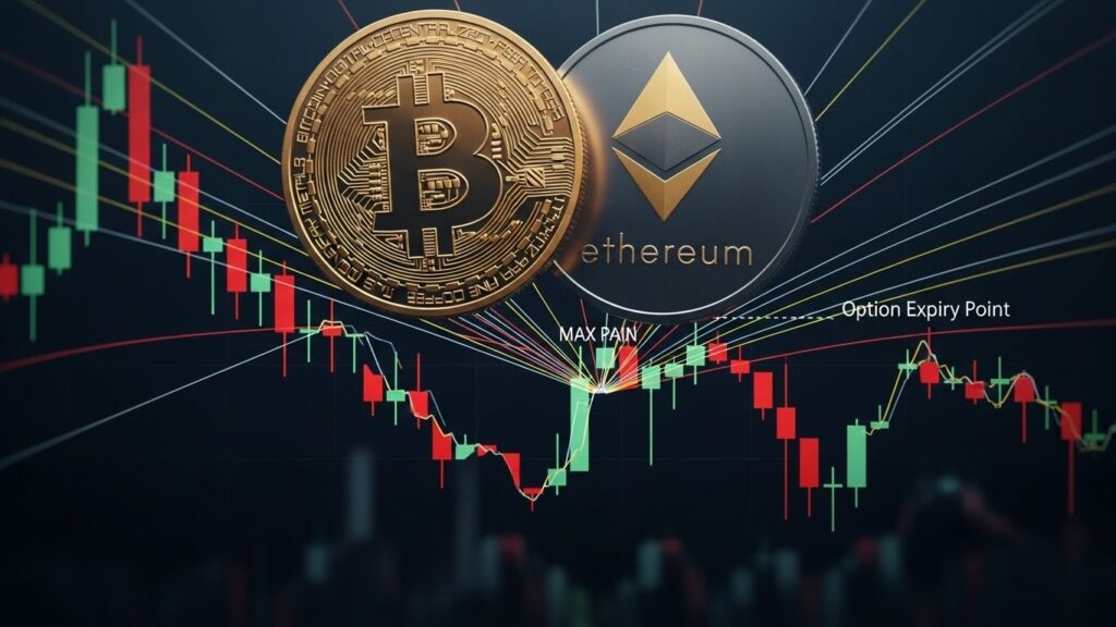 InfoCryptofr   Expiry Options BTC ETH Près du Max Pain