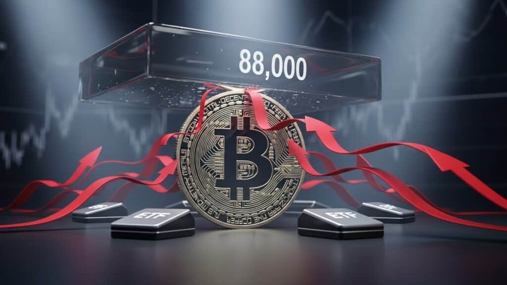 InfoCryptofr   Bitcoin Bloqué Sous 88k Avec Sorties ETF Massives