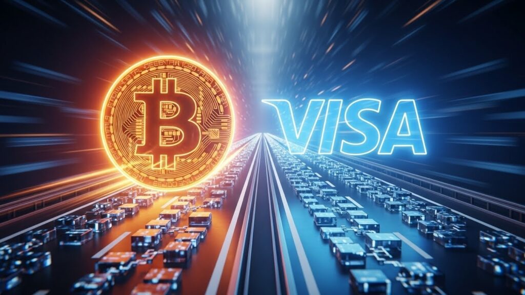 InfoCryptofr   Bitcoin Égale Visa en Volume de Transactions