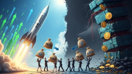 InfoCryptofr   Crypto Chute Tandis Que Dow Atteint Record Historique