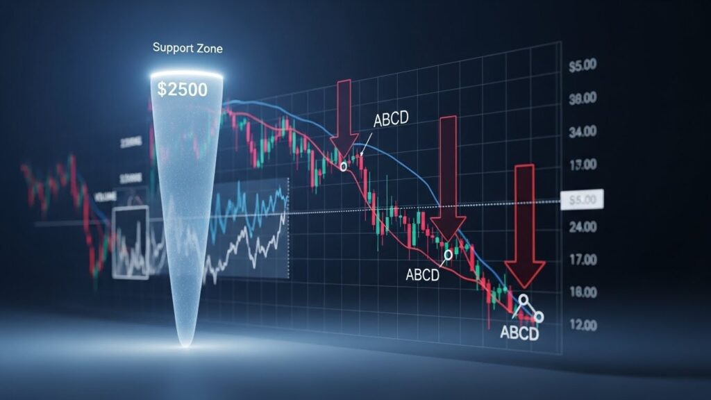 InfoCryptofr   Ethereum Forme un ABCD Baissier Vers 2500$
