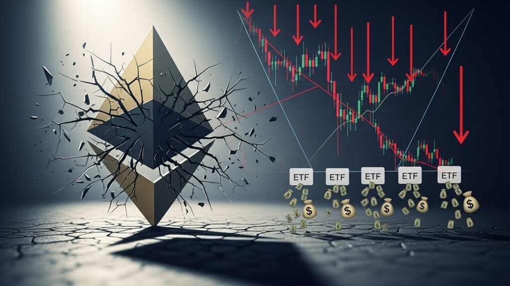 InfoCryptofr   Ethereum  Pennant Baissier et Sorties ETF