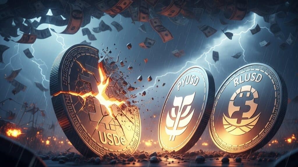 Guerre des Stablecoins : USDe Chute de 7,7 Md$ - InfoCrypto.fr InfoCryptofr Guerre des Stablecoins USDe Chute de 77 Md$