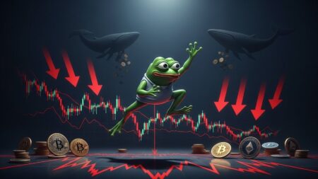 InfoCryptofr   Pepe Coin Grimpe de 14 Mais Signaux Baissiers