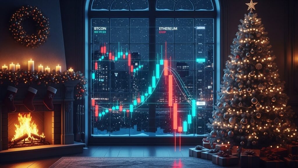 InfoCryptofr   Prédictions BTC ETH et XRP pour Noël 2025