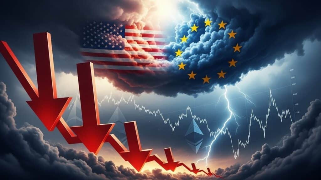 InfoCryptofr   Baisse Bitcoin  Guerre Commerciale US UE Secoue le Marché