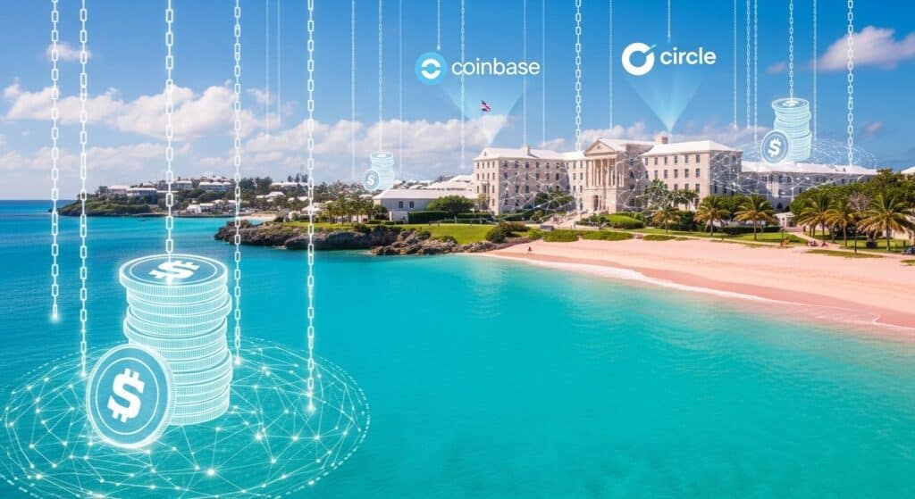 InfoCryptofr   Bermudes  Partenariat Coinbase Circle pour Économie On Chain