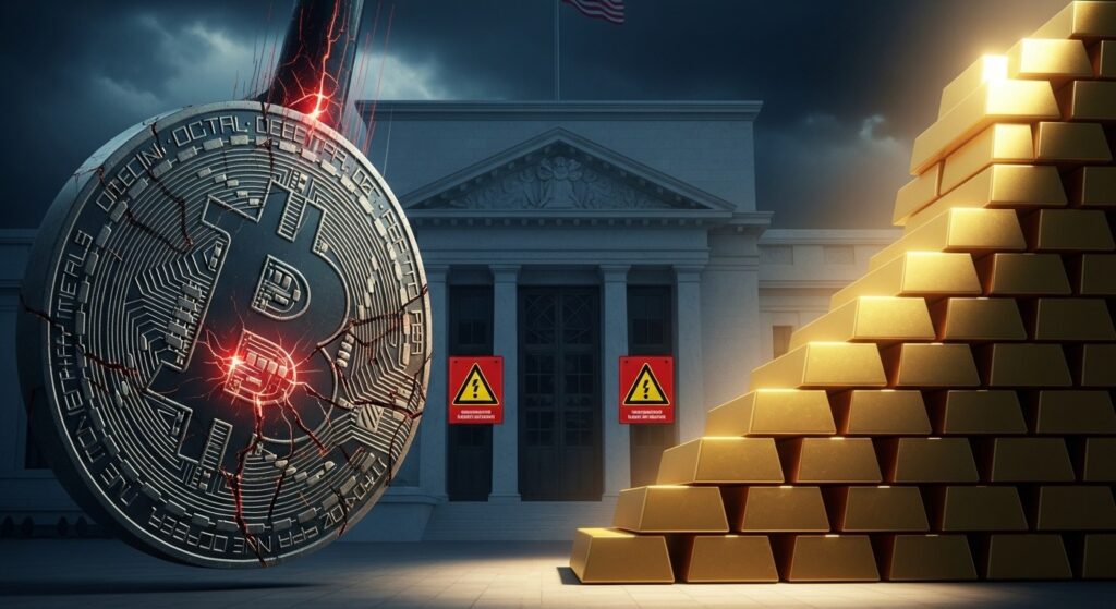 InfoCryptofr   Bitcoin Chute avec Risque Shutdown US à 78