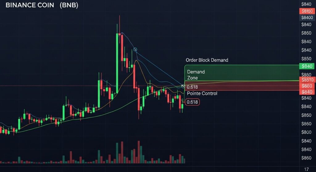 InfoCryptofr   BNB Corrige dans un Order Block Haussier
