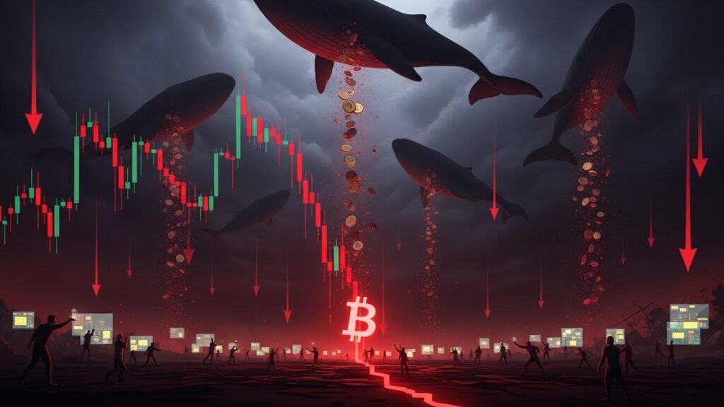 InfoCryptofr   Chute éclair du Bitcoin  whales et liquidations massives