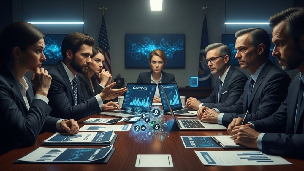 InfoCryptofr   Coinbase Dément  La Maison Blanche Soutient Toujours le CLARITY Act