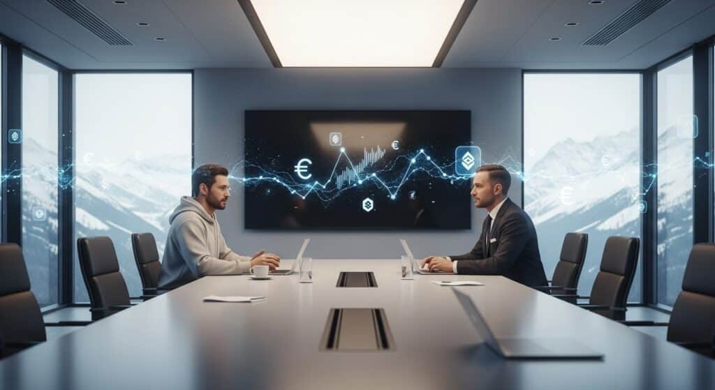 InfoCryptofr   Coinbase vs Banque de France à Davos 2026