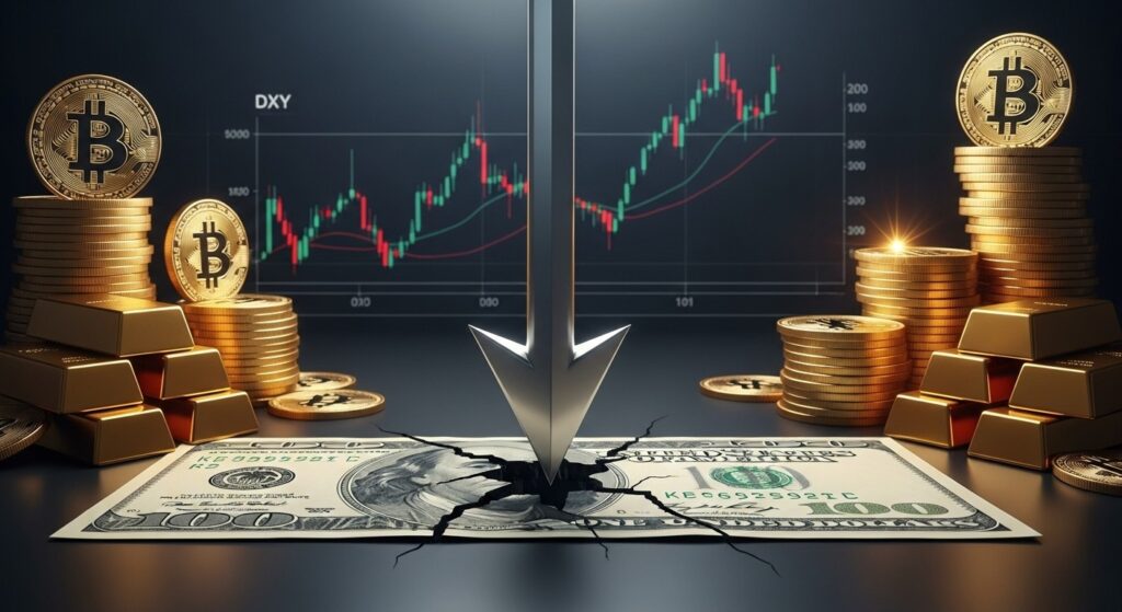 InfoCryptofr   Dollar en Chute Libre  DXY Touche les Bas de Septembre