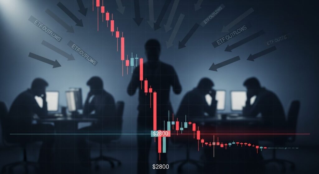 InfoCryptofr   Ethereum Chute Sous 2800 $ Avec Sorties ETF
