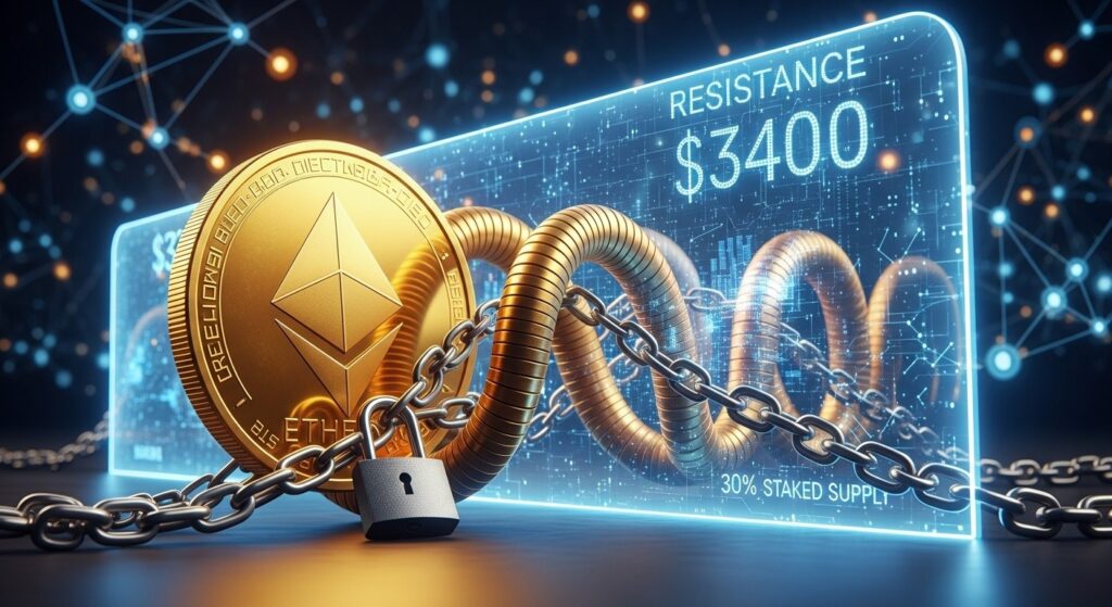 InfoCryptofr   Ethereum Cointe Près de Résistance Avec 30 Staké