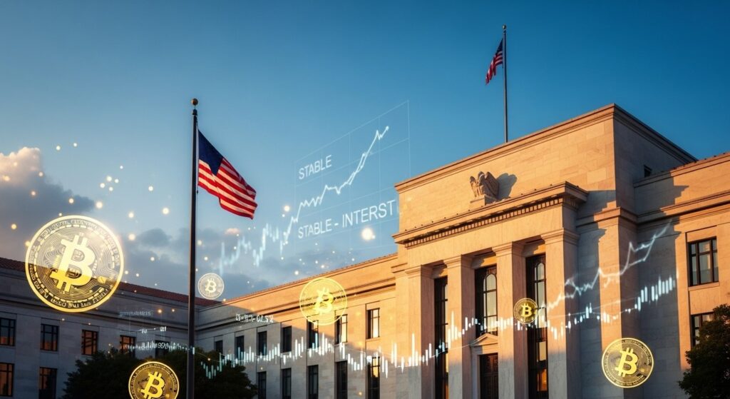 Fed Maintient Ses Taux : Impact sur Bitcoin - InfoCrypto.fr InfoCryptofr Fed Maintient Ses Taux Impact sur Bitcoin