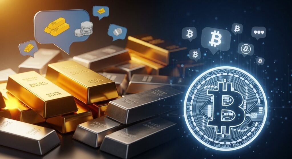 InfoCryptofr   LOr et lArgent Dépassent le Bitcoin sur les Réseaux