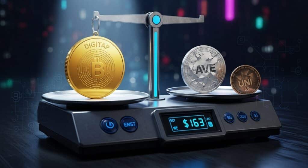 InfoCryptofr   Quel est le Meilleur Altcoin en Janvier  Digitap vs AAVE vs UNI