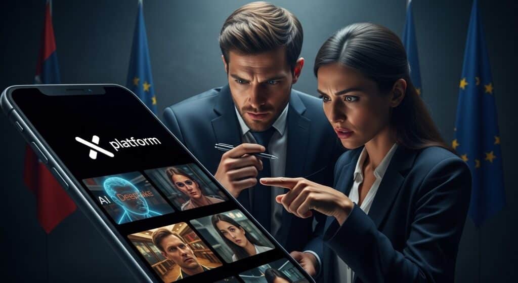 Régulateurs UE Enquêtent sur X Après Scandale Deepfake Grok - InfoCrypto.fr InfoCryptofr Régulateurs UE Enquêtent sur X Après Scandale Deepfake Grok