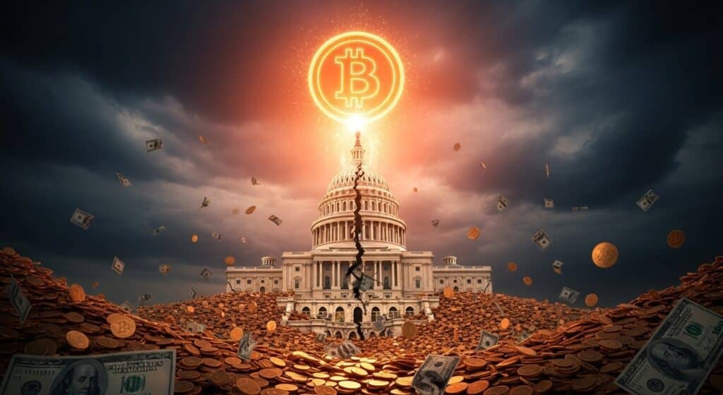 InfoCryptofr   USA au bord du gouffre  Bitcoin en sauveur 