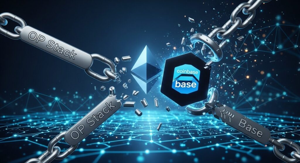 Base Quitte l’OP Stack : Impact sur Optimism - InfoCrypto.fr InfoCryptofr Base Quitte lOP Stack Impact sur Optimism