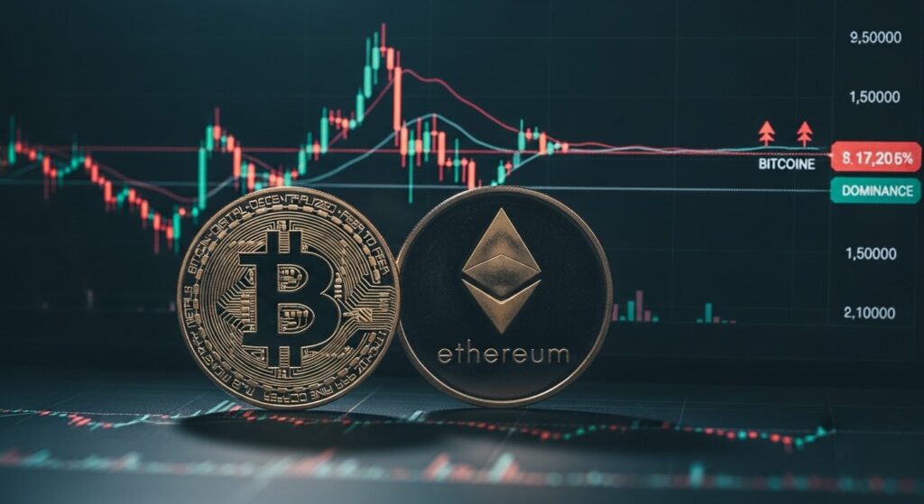 InfoCryptofr   Bitcoin et Ethereum signalent une faible appétit pour le risque