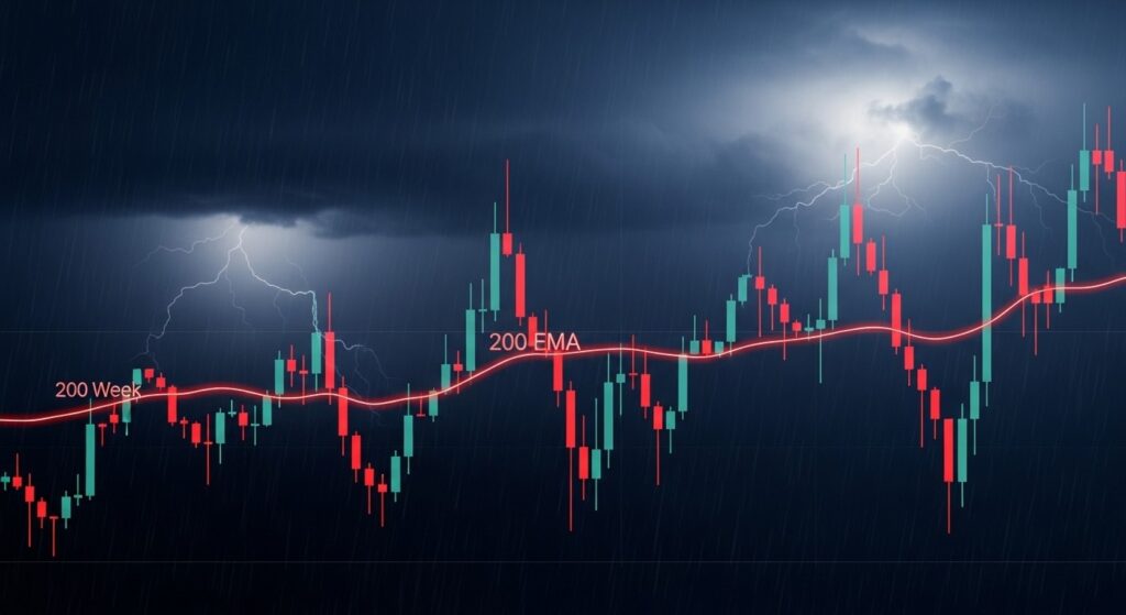 InfoCryptofr   Bitcoin risque un crash comme en 2018 si la 200 EMA cède
