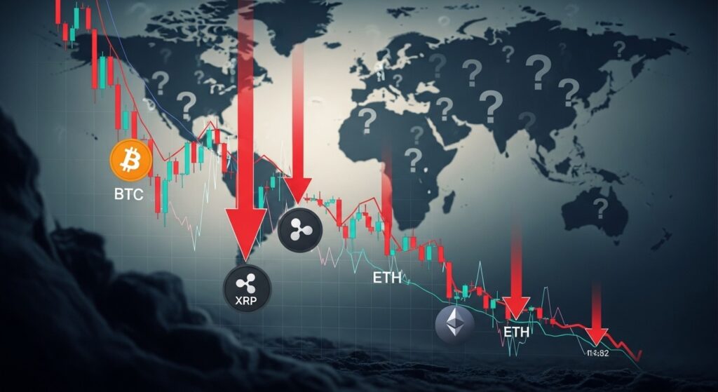 InfoCryptofr   Bitcoin XRP Crypto Plongent Incertitudes Macro