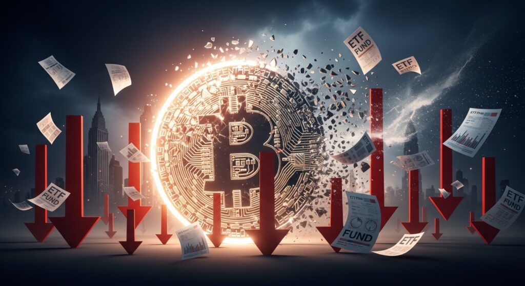 InfoCryptofr   Chute des ETF Bitcoin  sous les 100 milliards