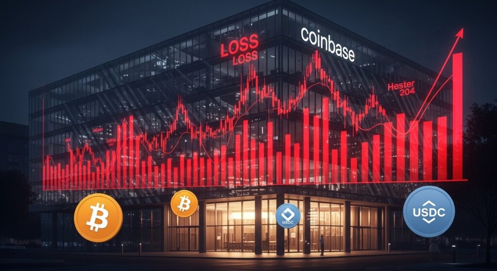 InfoCryptofr   Coinbase  Perte de 670 M$ au T4 malgré Expansion