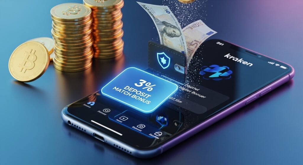 InfoCryptofr   Kraken Février 2026  Bonus 3 sur Dépôts