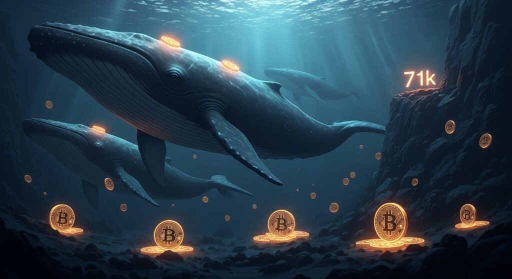 InfoCryptofr   Les Baleines Accumulent Bitcoin à 71k en Silence
