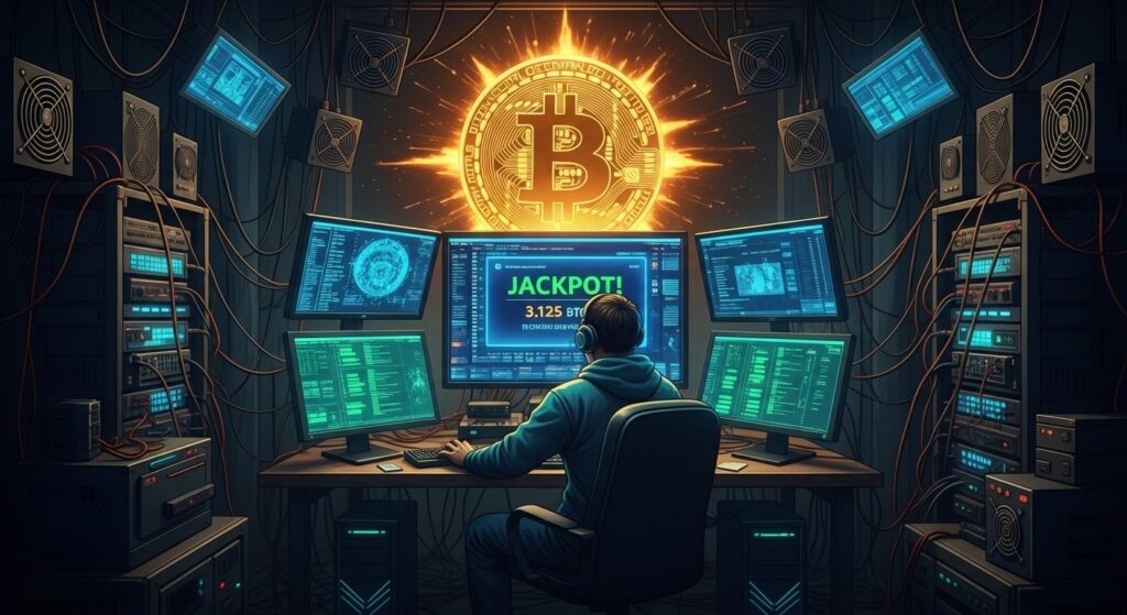 InfoCryptofr   Mineur Solo Gagne 200 000 $ Bitcoin avec 75 $