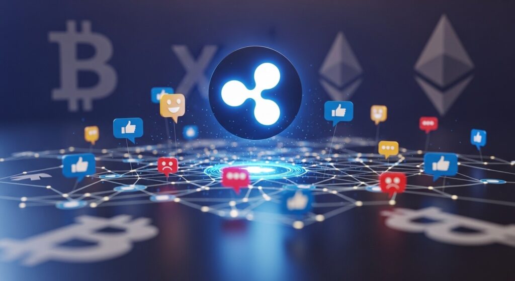 InfoCryptofr   XRP explose en buzz social malgré un marché calme