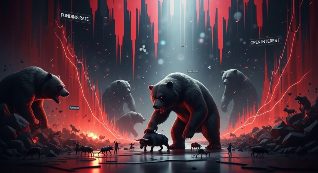 InfoCryptofr   XRP Shorts Dominent  Funding  80 et OI en Baisse