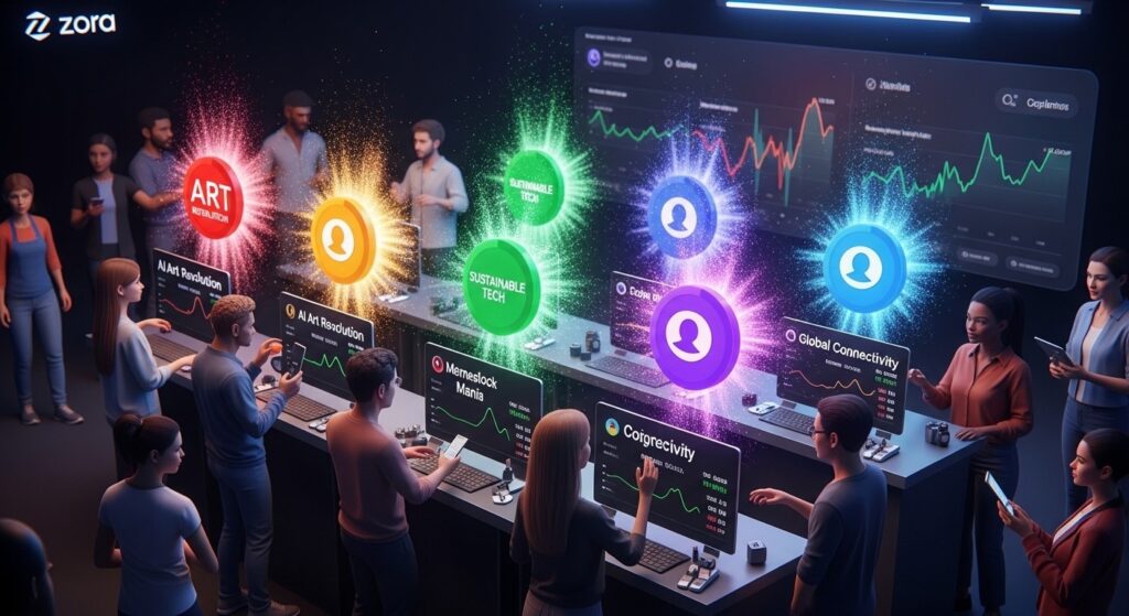 InfoCryptofr   Zora Lance les Marchés dAttention sur Solana