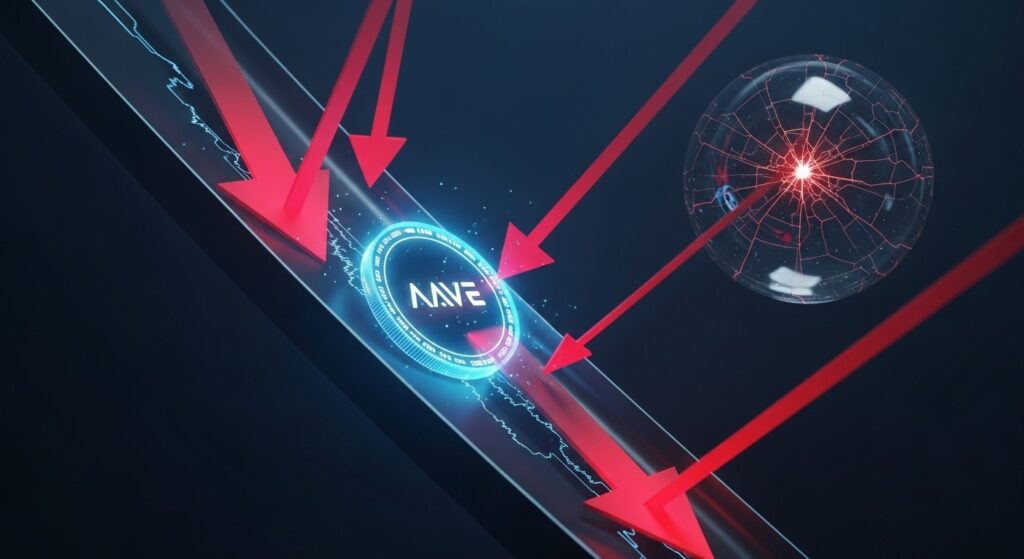 InfoCryptofr   Aave Coin Piégée dans un Canal Baissier